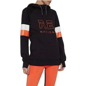P.E Nation Black Hoodie with Red and White Accents